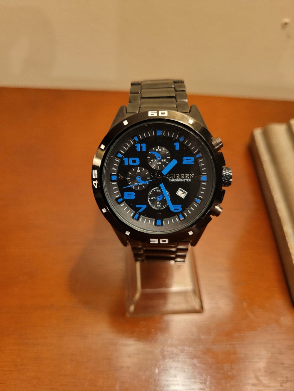 Brand New Curren Black and Blue Chronometer Men's Watch